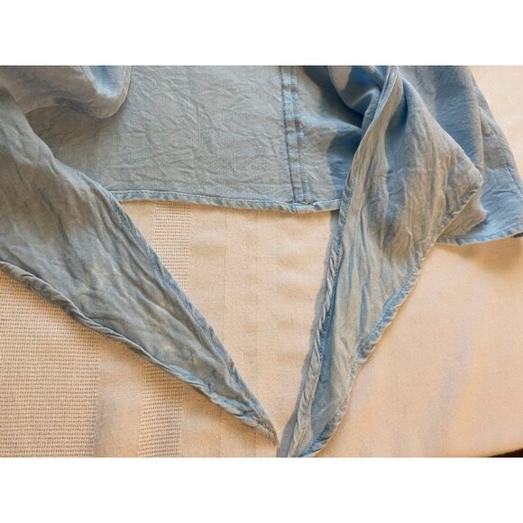 Sim & Sam Light Blue Draped Open-Front Short Sleeve Tie Cardigan Casual Comfy - Picture 11 of 13